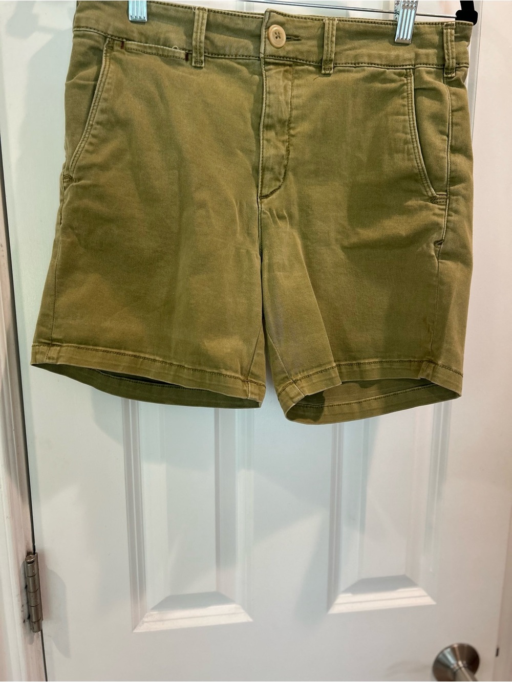 Anthropologie Olive Green High-Rise Utility Shorts - Picture 3 of 8